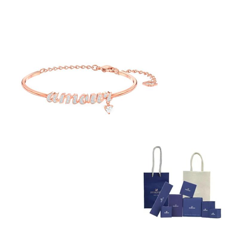 Swarovski Rose Gold tone Plated Bangles Womens Rose Gold F-Original Brand Box And Bag розового золота