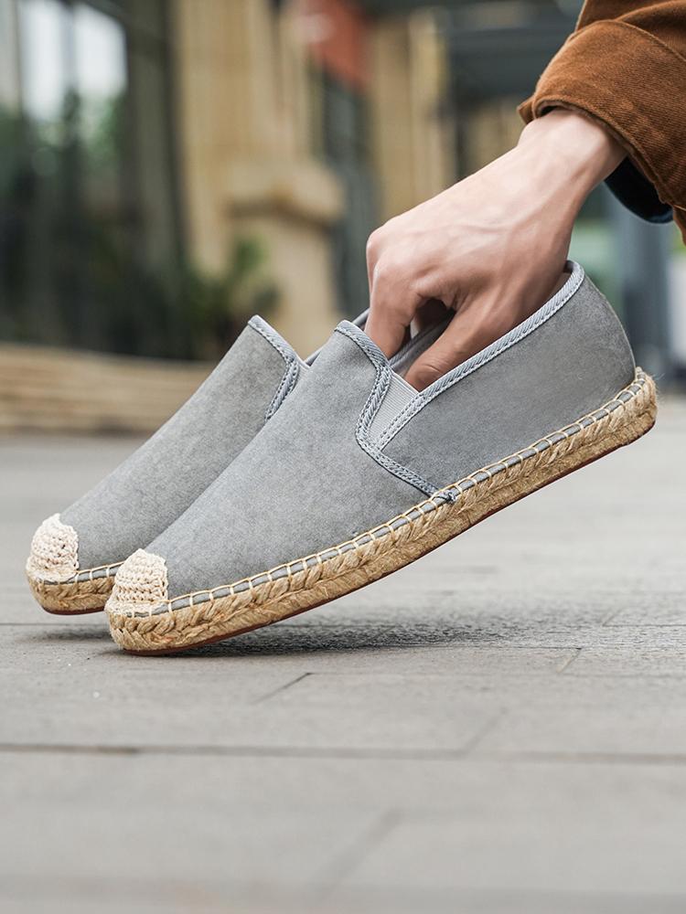 Men Blue Denim Canvas Shoes Social Shoe Male Casual Loafers Designer Shoes Breathable Comfortable Summer Shoe Fashionable Lazy