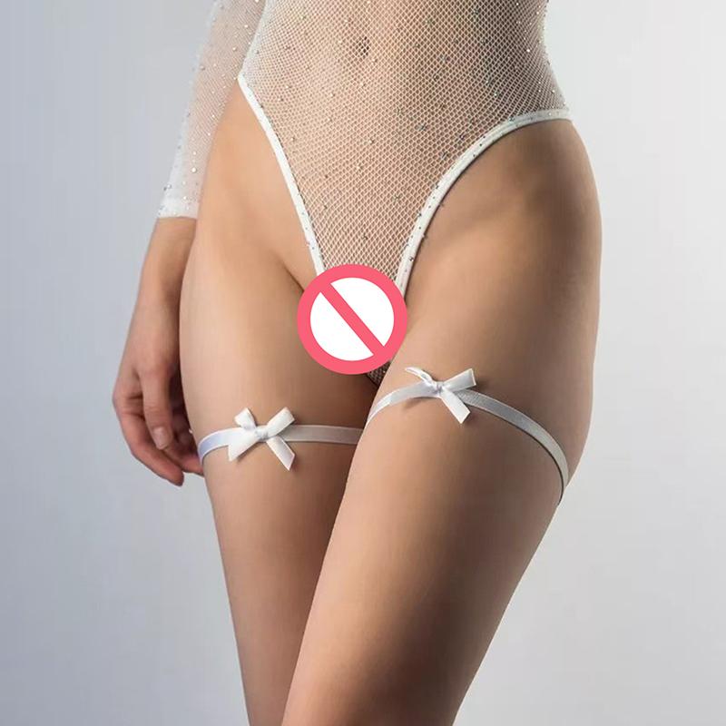 Sexy Schleife Oberschenkel Bein Gurt Strumpfhalter, Verstellbares Gothic Hüftgeschirr für Halloween Valentinstag Kostüm