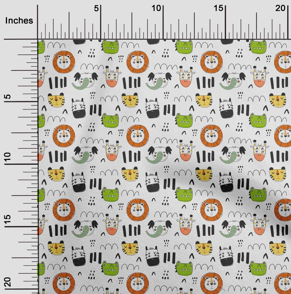 oneOone Cotton Flex Brown Fabric Kids Animal Quilting Supplies Print Sewing Fabric by The Yard 40 Inch