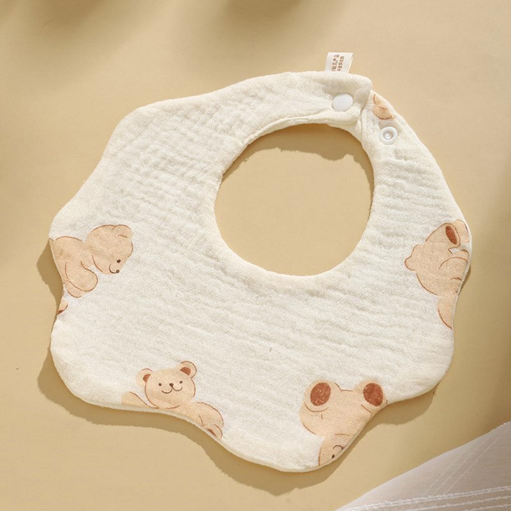 Breathable & Absorbent Burp Cloths Cute & Functional Baby Bibs Lovely Pattern Newborns Bibs Cotton Bibs for Infants Gift