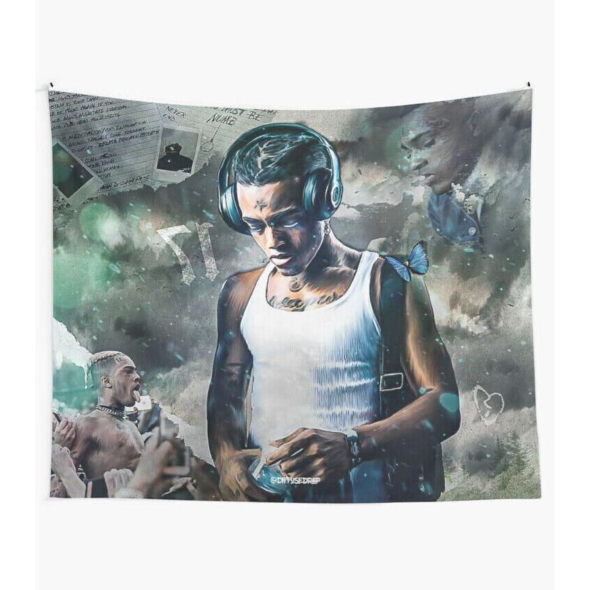 Tapestry xxxtentacion Collage Wall xxxtentacion wall 75x100 чёрный