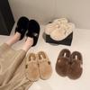 Mao Mao slippers women's autumn and winter new flat-bottomed bag head piled warm cotton slippers women