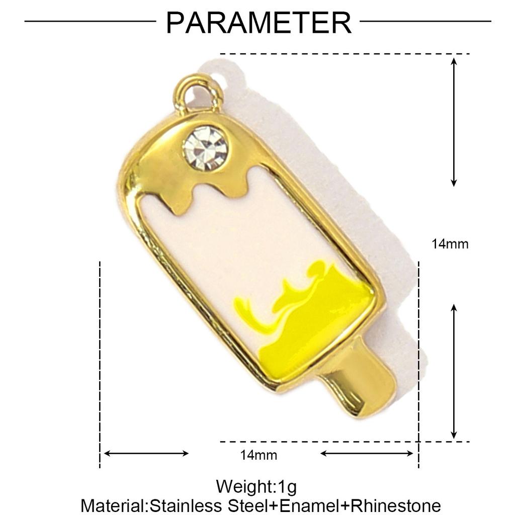 3pcs/Lot Stainless Steel Enamel Palm Flip Flop Shell Diy Charm Women Watermelon Strawberry Necklace Pendant Summer Ocean Jewelry