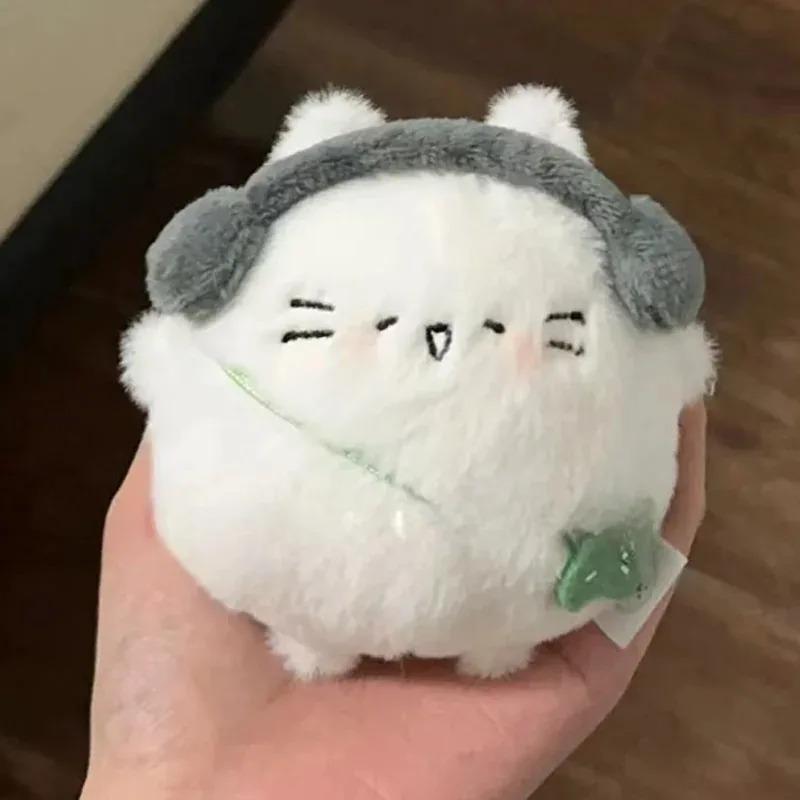 Cute Plush Cat Keychain Headphones Cat Doll Charm Bag Pendant Couple Gifts Kids Backpack Decoration Cartoon Animal Toy Accessory