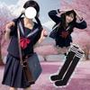 BUITVOZE Cosplay Sailor Classic High School Girl Uniform with Long Perfect for Welcome and Farewell School and Includes Long Plus Size Uniform, Navy,