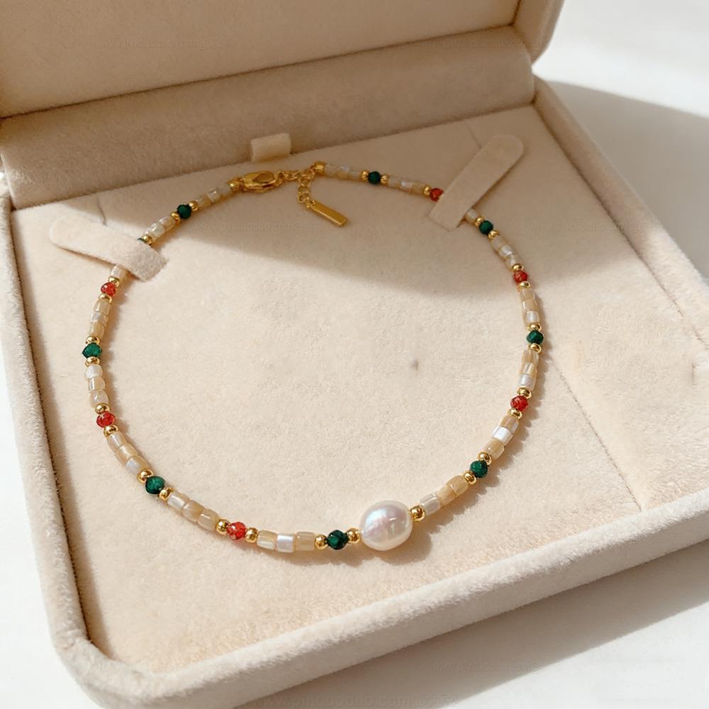 Colorful Pearl Choker Lightweight Minimalist Necklaces For Women Freshwater Pearl Necklace Comfortable Beads Necklace For Modern