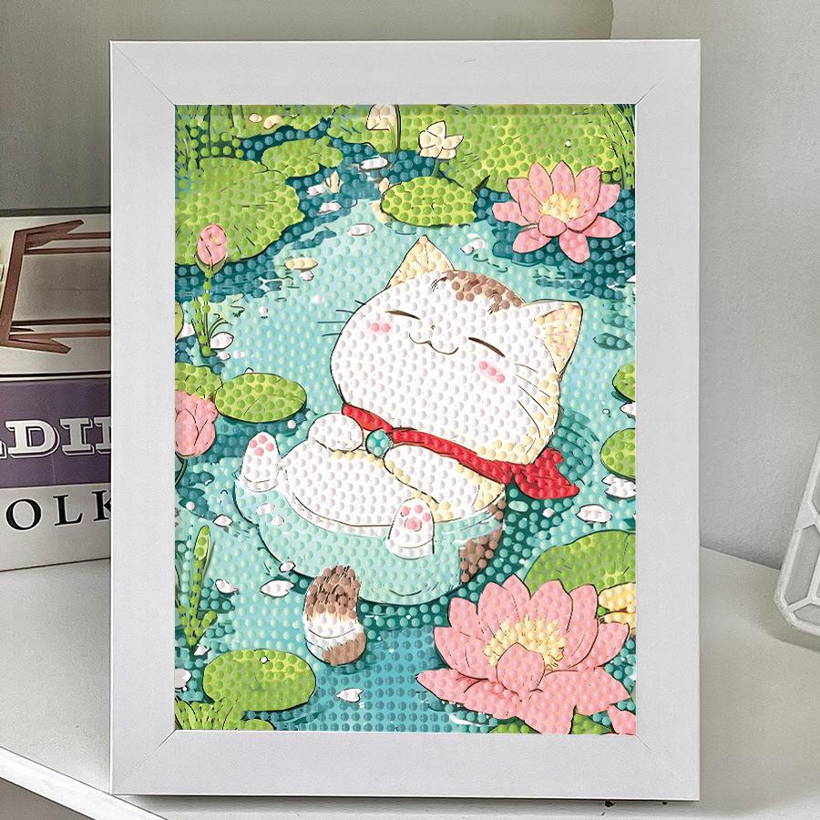 Panda Diamond Sticker Children's Handmade Material Package Cute Cat Cartoon Robot Cat Jingle Cat Point Diamond Painting