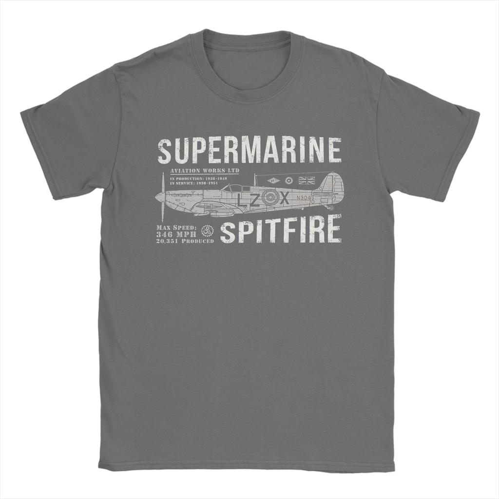 Spitfire Supermarine RAF Fighter Aircraft T Shirts 100 Cotton Tees Summer Vintage Short Sleeve T Shirt O Neck Hippie Tshirt