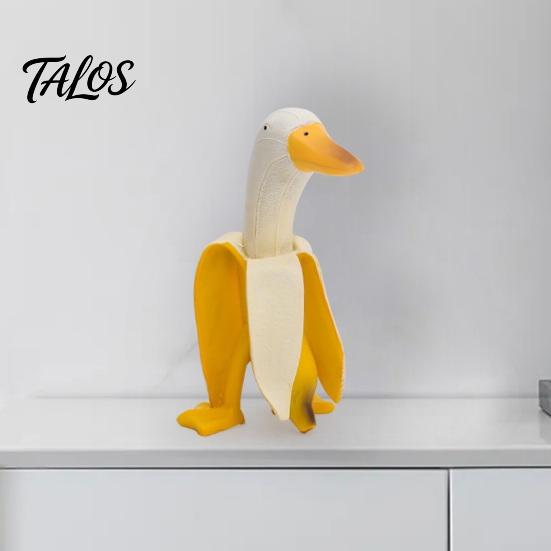 Geburtstagsgeschenk für beste Freundin Kreative Bananen-Enten-Figur, Harzskulptur, Neuheit Kunst Foto Requisiten Heimstatue, Lustiges Schreibtischornament Büro Tischplatte