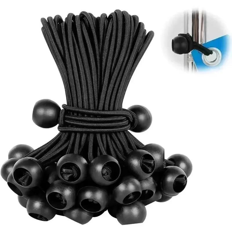 

Heavy Duty Outdoor Elastic Ball Bungee Cords Tent Fixing Ropes Tarpaulin Awning Canopy Tarp Tie Down Straps Camping Shelter Cargo Accessories 10CM 1PC чёрный