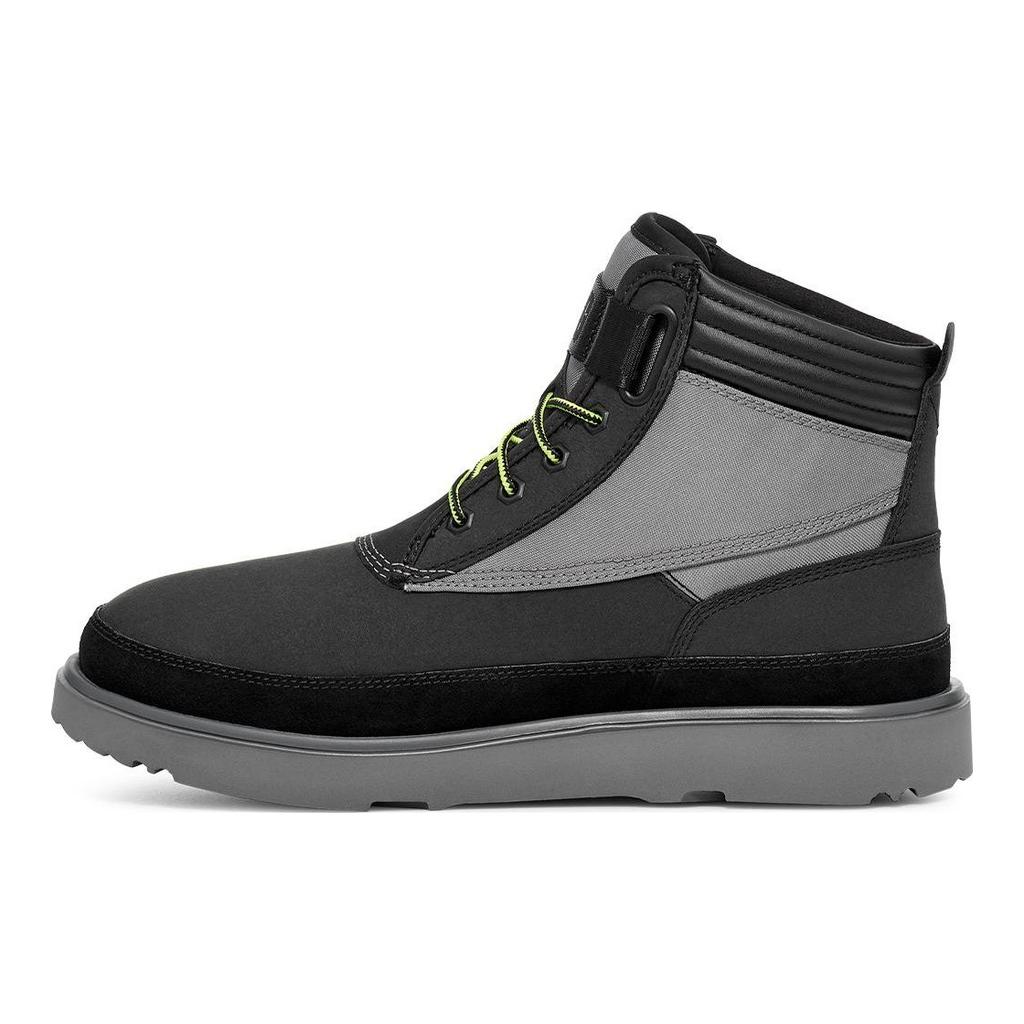 UGG Adidași Highland din piele cu vârf rotund, cu cataramă, pantofi pentru bărbați, negri 1143985-BLK