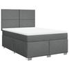 VidaXL Slat Bed Base with Mattress Dark Grey 140x190cm Fabric, Bed, Platform Bed, Panel Bed, Furniture of 3292777