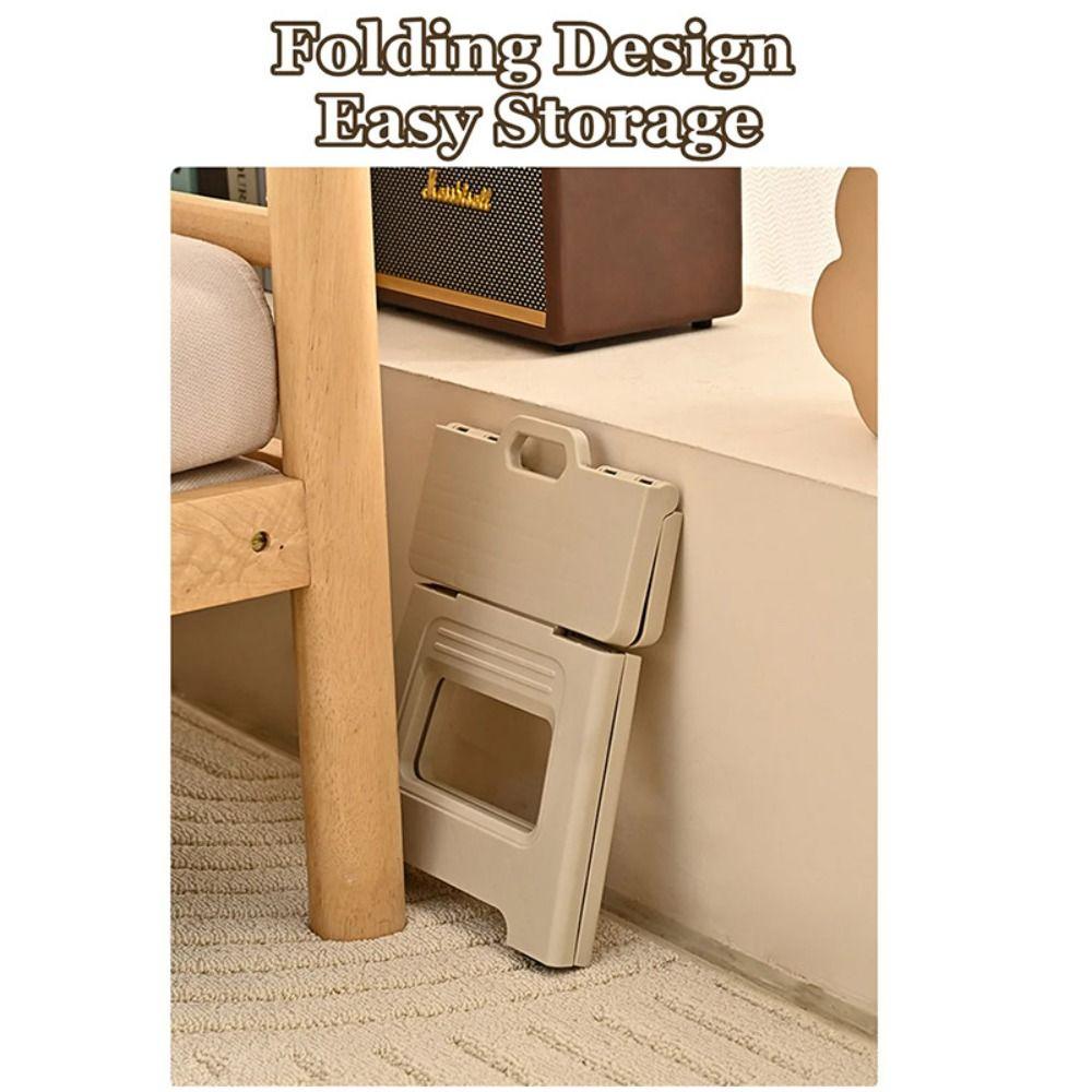 Thickened Folding Step Stool with Handle Footstool Multi Purpose Small Bench  Bathroom