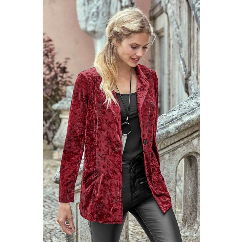 Tavaszi őszi blézerek öltöny női egygombos alkalmi bársony öltönykabát nőknek kabátok