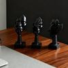 Abstrakt Tänkare Skulptur Ingen Hör Ingen Ser Ingen Talar Modern Harts Huvud Staty Samlarfigur för Hem Kontor Bokhylla Skrivbordsdekor