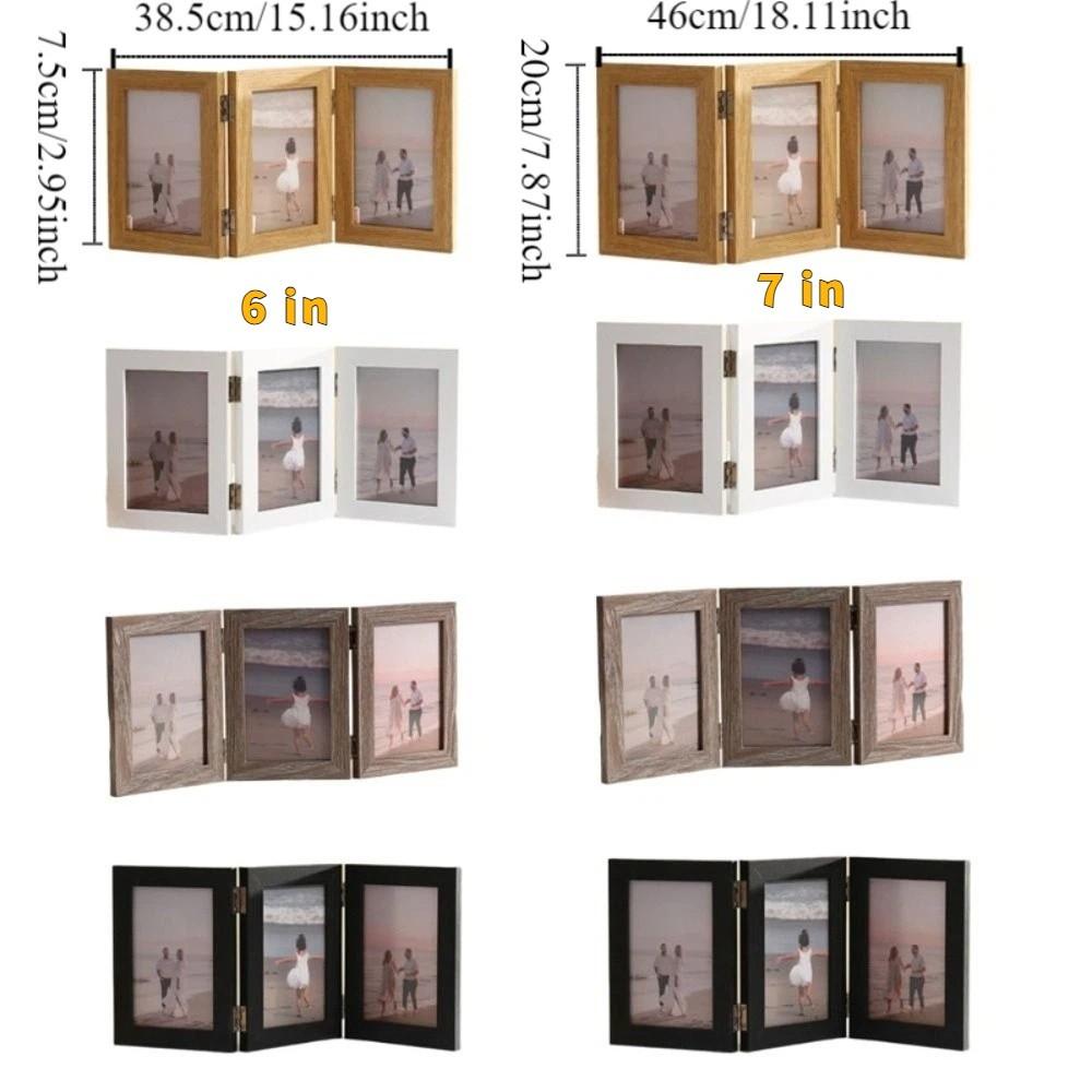 Triplex Frame Folding Photo Frame Rectangular Hinge Photo Frame  Living Room Decor