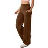 Women's Fashion Casual Solid Color Print High Waist Trousers Pants & Capris