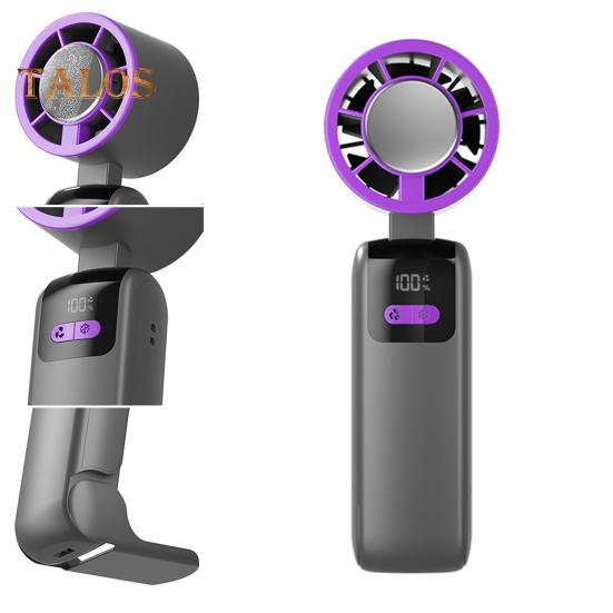 Kühlventilator, Digitalanzeige, 100 Geschwindigkeiten, starker Luftstrom, geräuscharm, wiederaufladbar über USB, kleiner Handventilator, Luftkühler