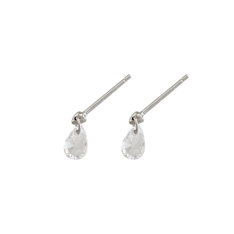 New Waterdrop-shaped Large Diamond Stud Earrings, Exquisite Pear-shaped Diamond Earrings