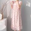 Korean polka dot tank pajamas for women, faux cotton silk, new summer home wear, can be worn as loose dresses outside