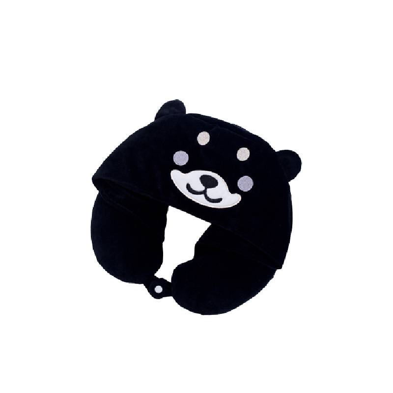 U Shaped Cartoon Neck Pillow Hooded Memory Foam Embroidery Multicolor Girls Gift