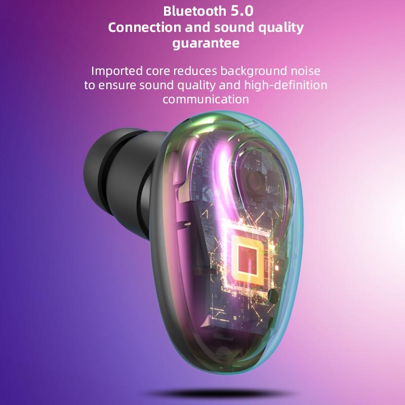 Mini Headset Wireless Invisible Earphones in Ear Bluetooth 5.0 Earphone with Mic Headset 3D Stereo Earbuds for All Smartphones