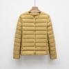Lightweight Women's Short Crew Neck Down Jacket Liner Autumn Winter New Simple Warm Coat Solid Color Long Sleeve Down Inner Jacket