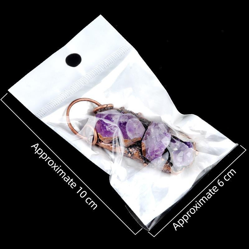 Natural Raw Stone Amethyst Cluster Bronze Inlaid Gemstones Pendants & Charms for Jewelry Making DIY Fashion Necklace Crafts