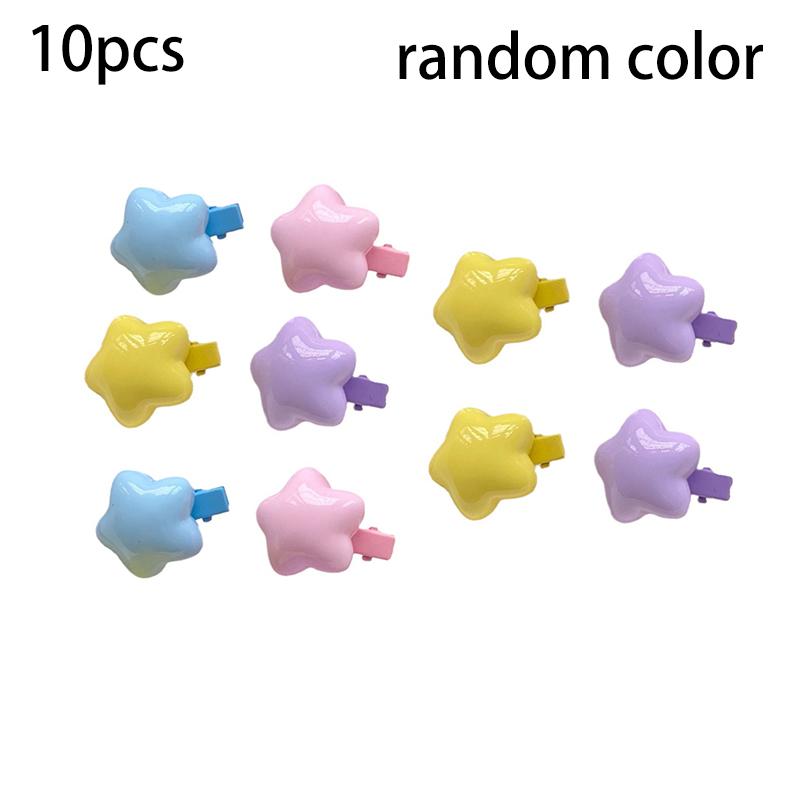 

5/10Pcs Girls Hair Accessories Super Sweet Star Hairpin Summer Forehead Bangs Hair Clip Pentagram Head Barrettes Headdress