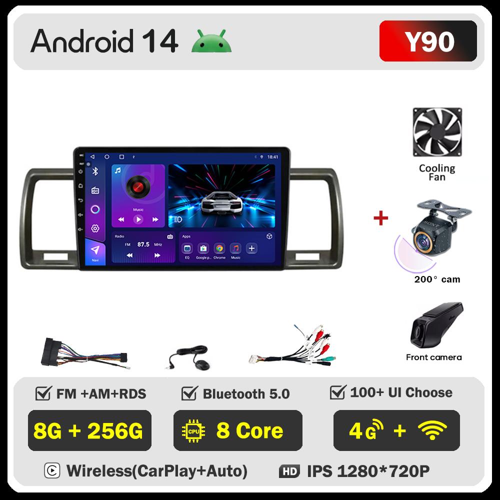 Car Multimedia Player For Toyota Hiace 2010 2011 2013-2018 Car Radio Player Intelligent Car Systems GPS Navigation Android 14