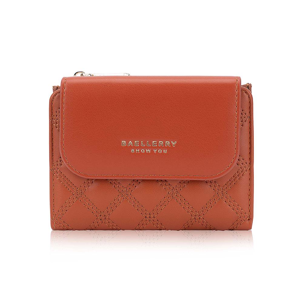 Baellerry Women's Casual Korean Style Short Pu Wallet with Multiple Card Slots Fashion Coin Purse Mini Card Holder