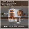 Copper Water Carafes with Embossed & Black Printed Design – 5 Liter Water Carafes with Stand, Tap & Glass (275 ML), Ayurvedic Drinkware for Home