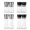 2Pcs Pepper And Salt Grinder Refillable Stainless Steel Mill with Adjustable Coarseness Manual Spice Grinder for Kitchen Home Restaurant