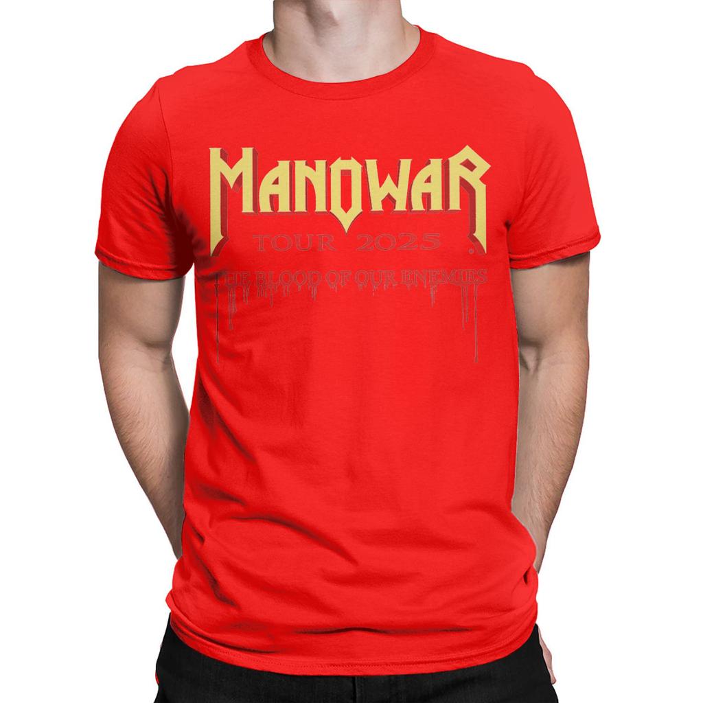 Krev našich nepřátel - turné Manowar 2025 Merch Unisex bavlněná trička Grafický potisk Tričko Oblečení
