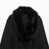 Spring 2025 Women's European & American Faux Fur Belted Lapel Overcoat 
