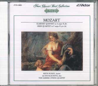 

CD MOZART - Clarinet Quartet / Oboe Quartet JVD2068 VICTOR Japan Classical Used
