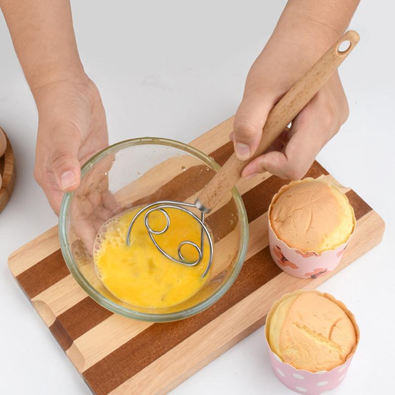 

10-дюймовый креативный ручной блендер Diy датский хлеб из нержавеющей стали для выпечки венчик для теста взбиватель для яиц миксер инструмент деревянная ручка 1pcs