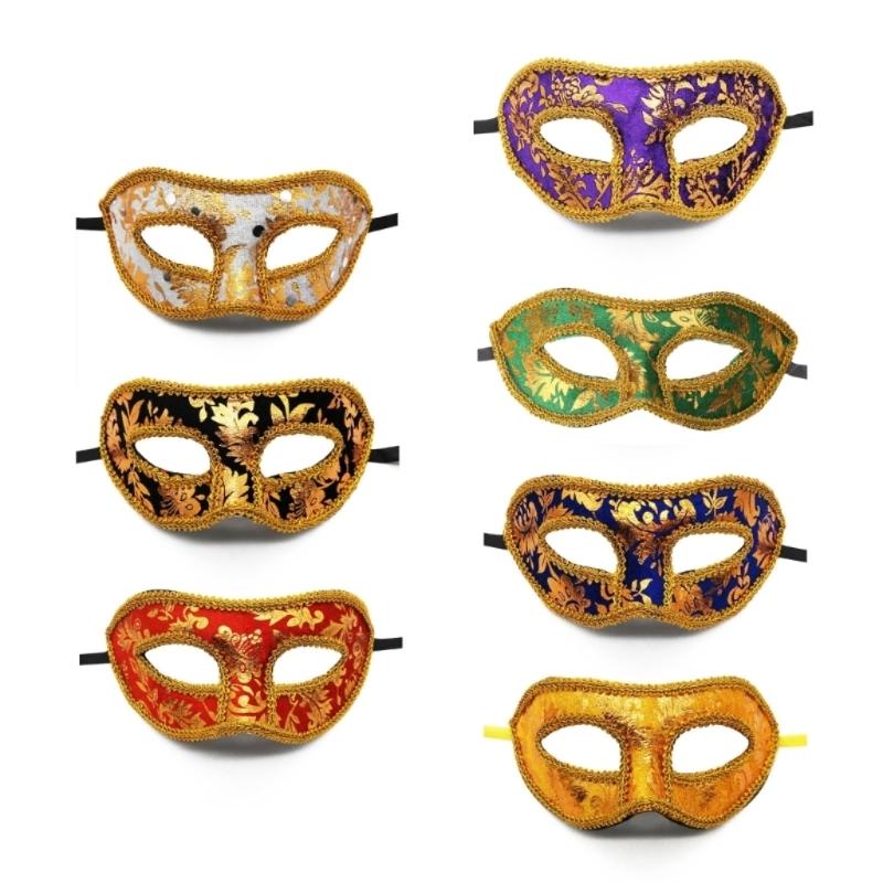 Male Half Face Mask Men Masquerade Mask Vintage-Venetian Mask Lightweight Party Mask for Costume Carnival Theme Parties