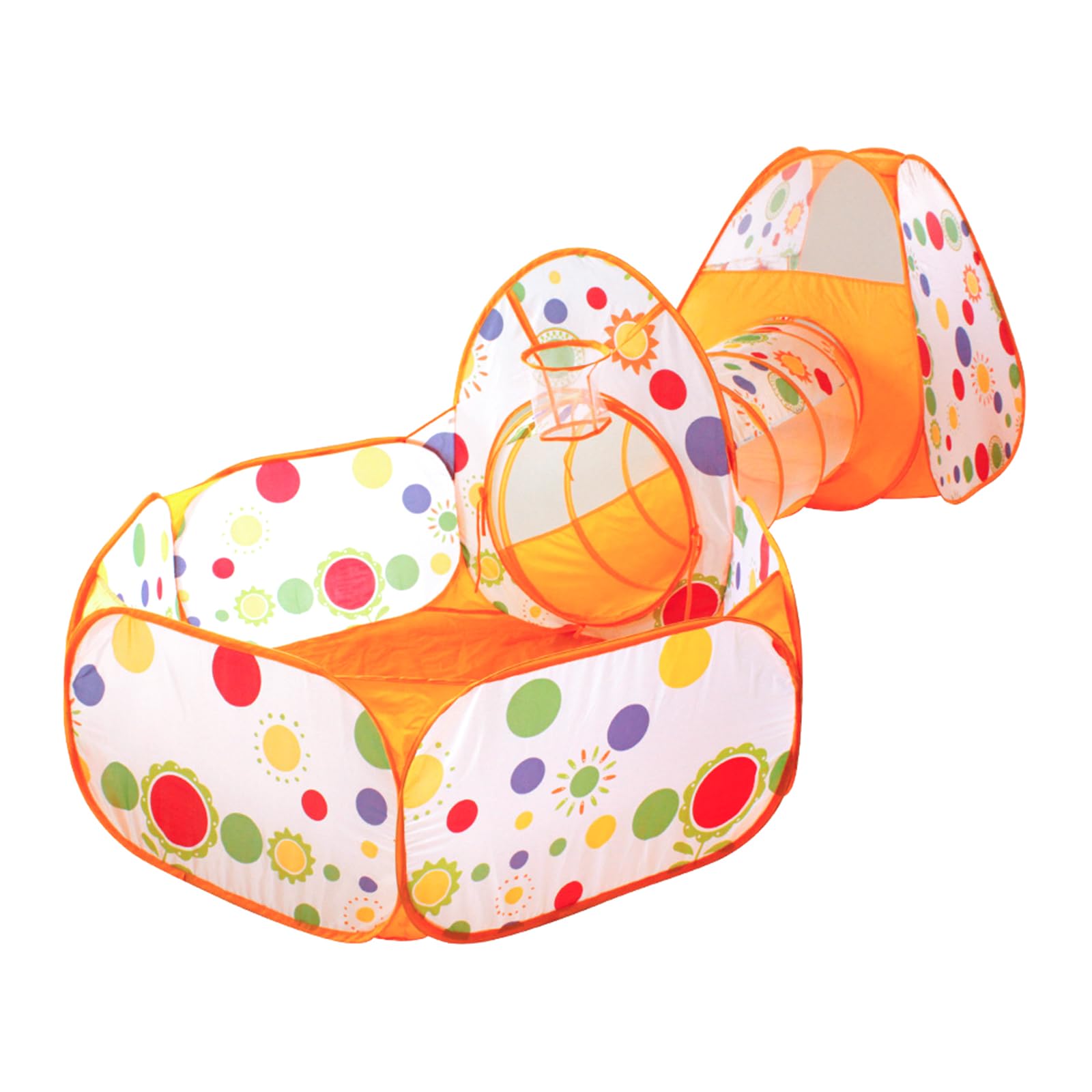 

Детская палатка 3-в-1 с туннелем и шариками, с корзиной-сеткой, складная, легко собирается, секретное убежище, сумка для хранения в комплекте, подходит для помещений и