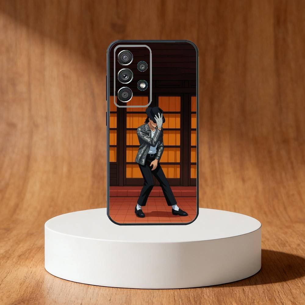 Cute Cartoon M-Michael J-Jackson Phone Case For Samsung S25,S24,S21,S22,S23,S30,Ultra,S20,Plus,Fe,Note,10,9,5G Black Cover