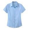 Women's Office Work Shirts Short Sleeve Button Down Shirts V Neck Collared Blouse Summer Classic-Fit Tops Ladies Business Blouses