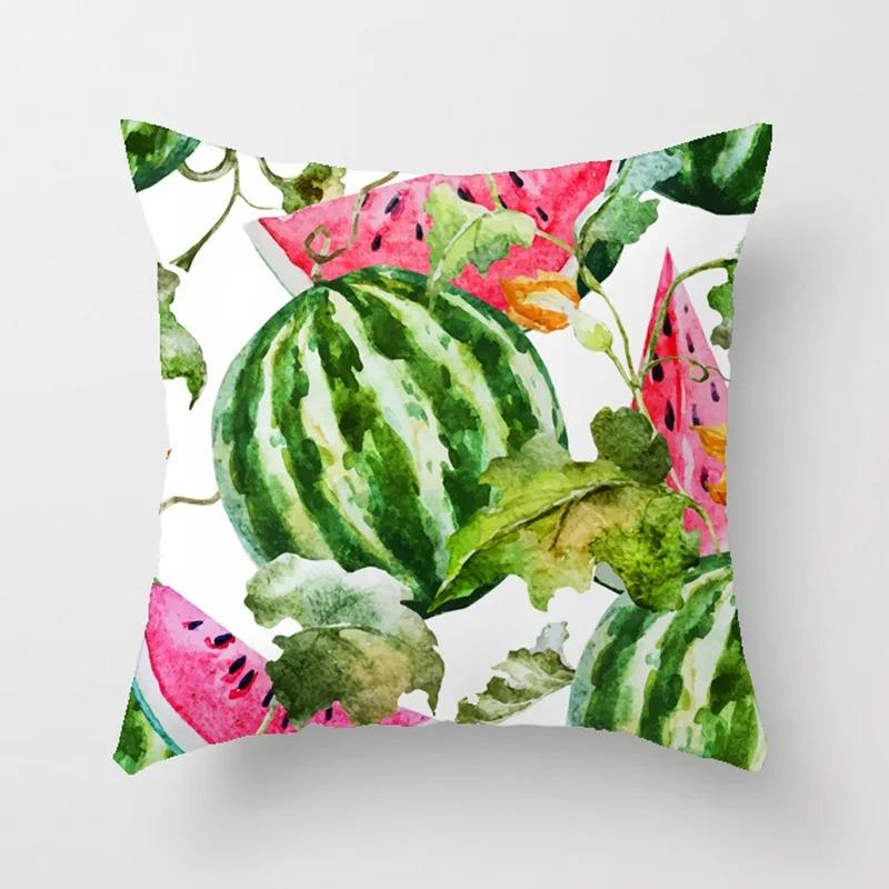Luxury Home Decor Office Seat Cushion Cover Creative Cartoon Watermelon Banana Print Fashion Pillow Cover