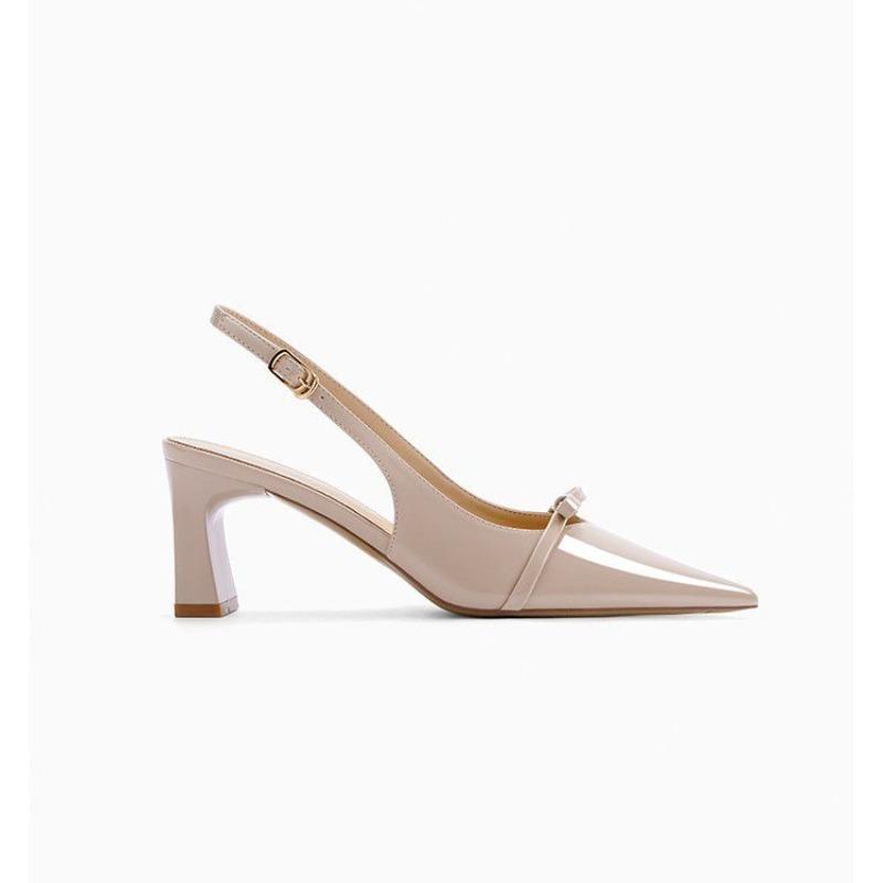 Fashion New Fashion Pointed Toe Women's Sandals Bow Luxury Brand Sexy Buckle High Heels Slingback Shallow Mouth Girls Mary Jane Shoes