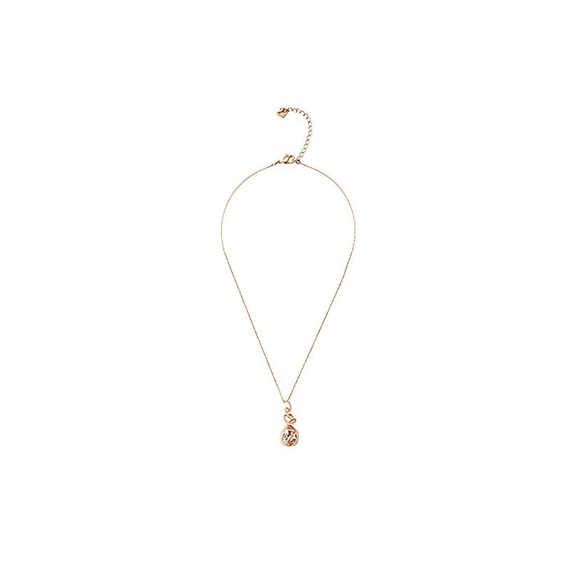 Swarovski Water Drop Spiral Crystal Necklace Women s Gold 5168983 золотой