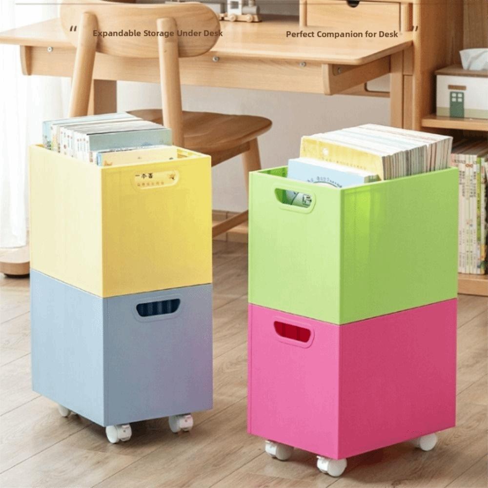 Stapelbares mobiles Bücherregal Große Kapazität Aufbewahrungsorganisator Sortierbox für Bücher Schlafsaal