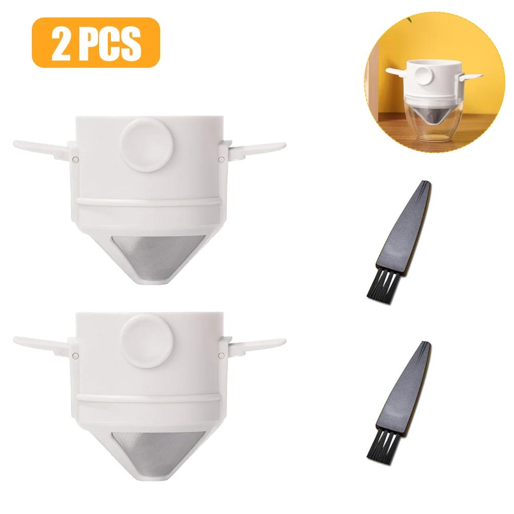 10/8/4/2Pcs Foldable Portable Coffee Filter Coffee Maker Stainless Steel Drip Coffee Holder Reusable Paperless Pour Over Dripper