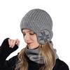 Bonnet Tricoté ZVCXOE Chaleur Hivernale avec Protection Oreilles Extensible Amincissant Parfait pour S'adapter aux Circonférences de Tête Gris Lot de 2 Pièces, Oreilles, Doublé Polaire,