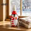 Santa Claus Empty Bottle 350ML Christmas Soap Dispenser, Tree Penguin Shape Refillable Bottle, Plastic Pump for Hand Soap, Lotion