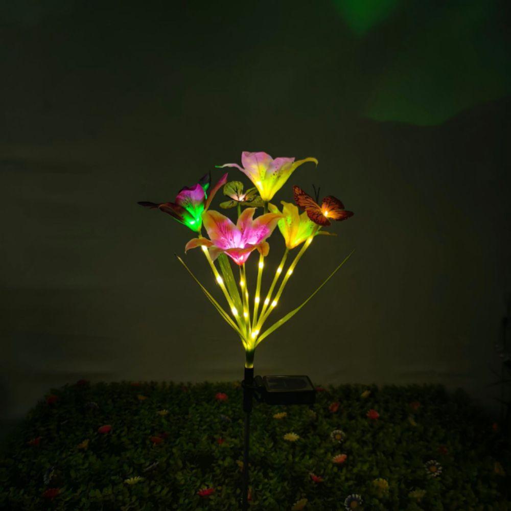 Waterproof LED Landscape Lamp Butterfly Design Solar Lights Solar Flower Lights  Outdoor